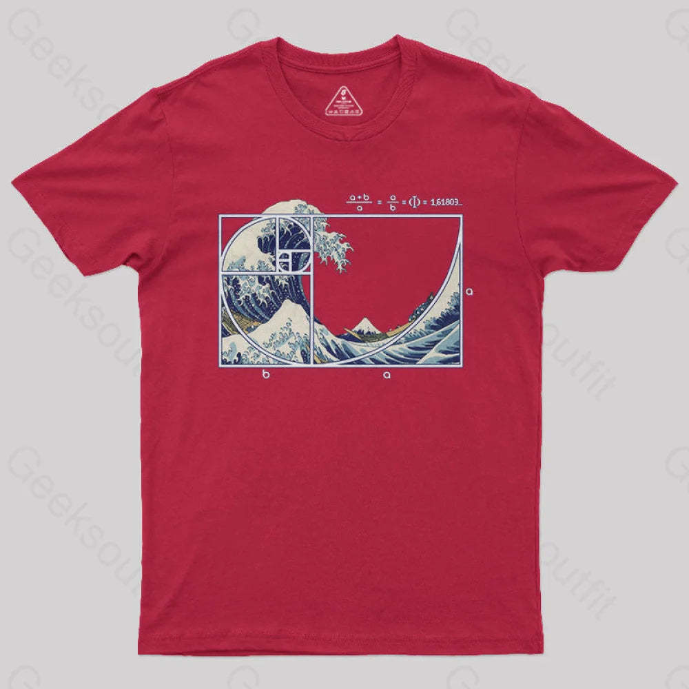 The Great Fibonacci Wave Science Geek T-Shirt Red / S