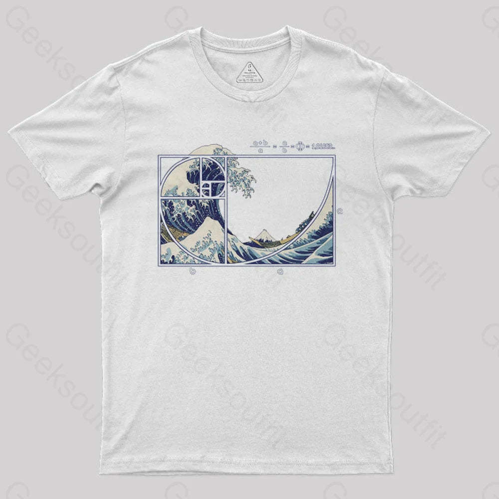 The Great Fibonacci Wave Science Geek T-Shirt White / S