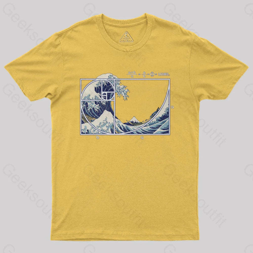The Great Fibonacci Wave Science Geek T-Shirt Yellow / S