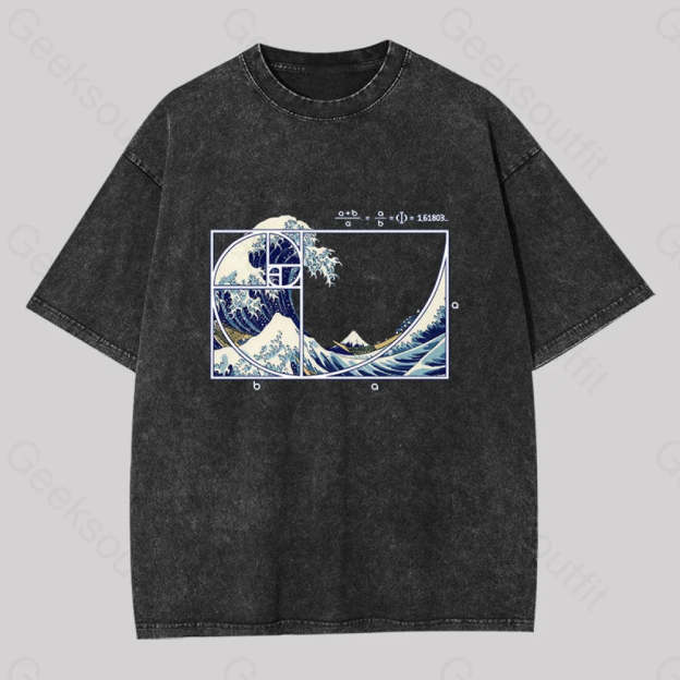 The Great Fibonacci Wave Washed T-Shirt