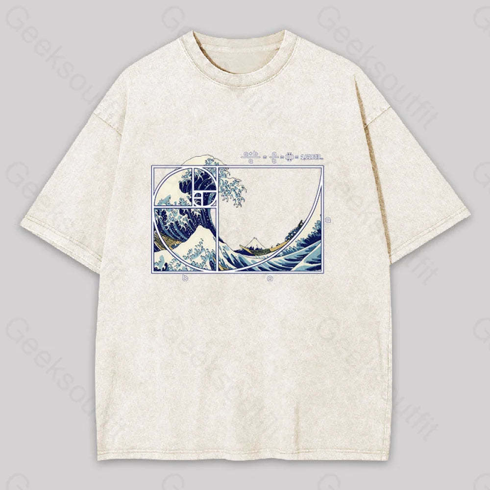 The Great Fibonacci Wave Washed T-Shirt Apricot / S
