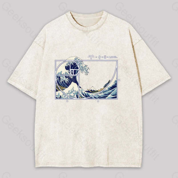 The Great Fibonacci Wave Washed T-Shirt Apricot / S