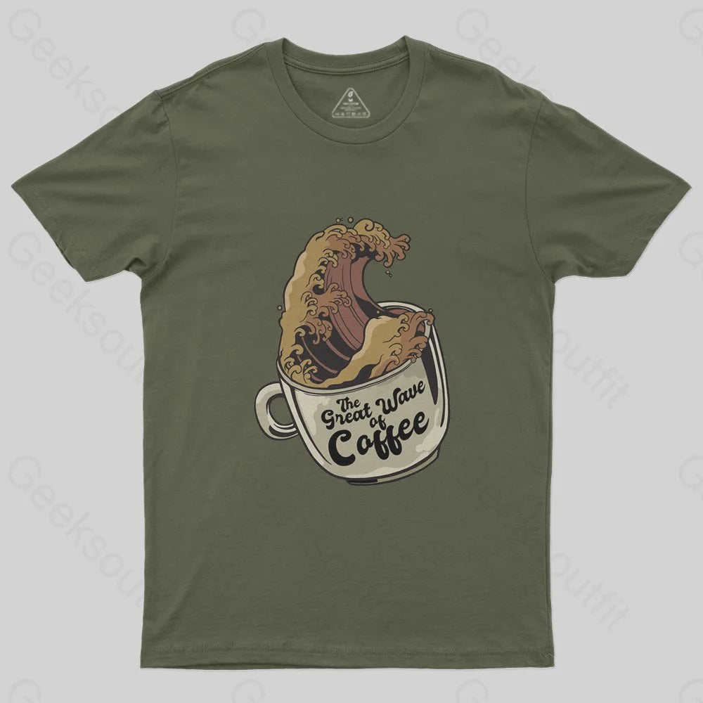 The Great Wave Of Coffee T-Shirt - Geeksoutfit