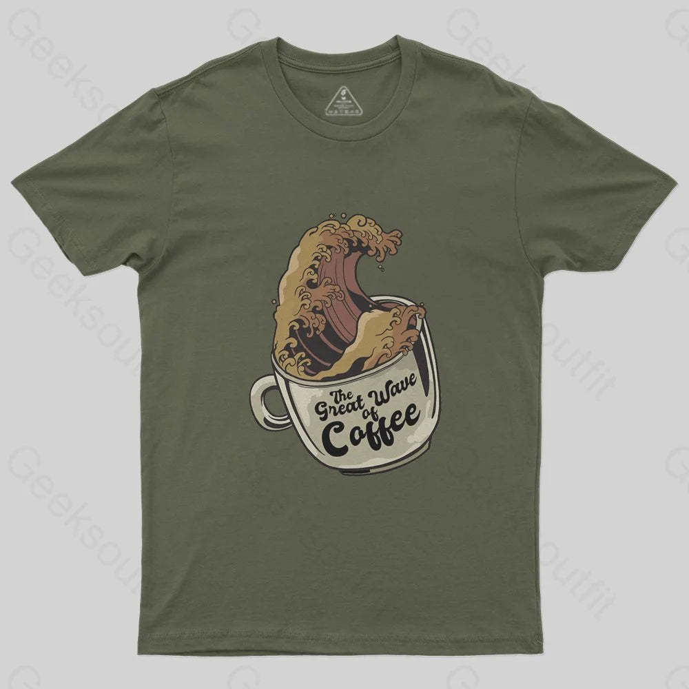 The Great Wave Of Coffee T-Shirt - Geeksoutfit