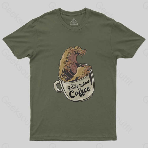 The Great Wave Of Coffee T-Shirt - Geeksoutfit