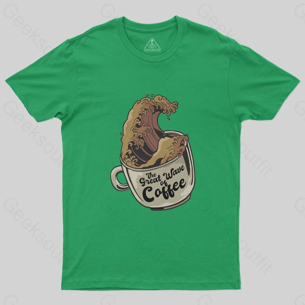 The Great Wave Of Coffee T-Shirt - Geeksoutfit