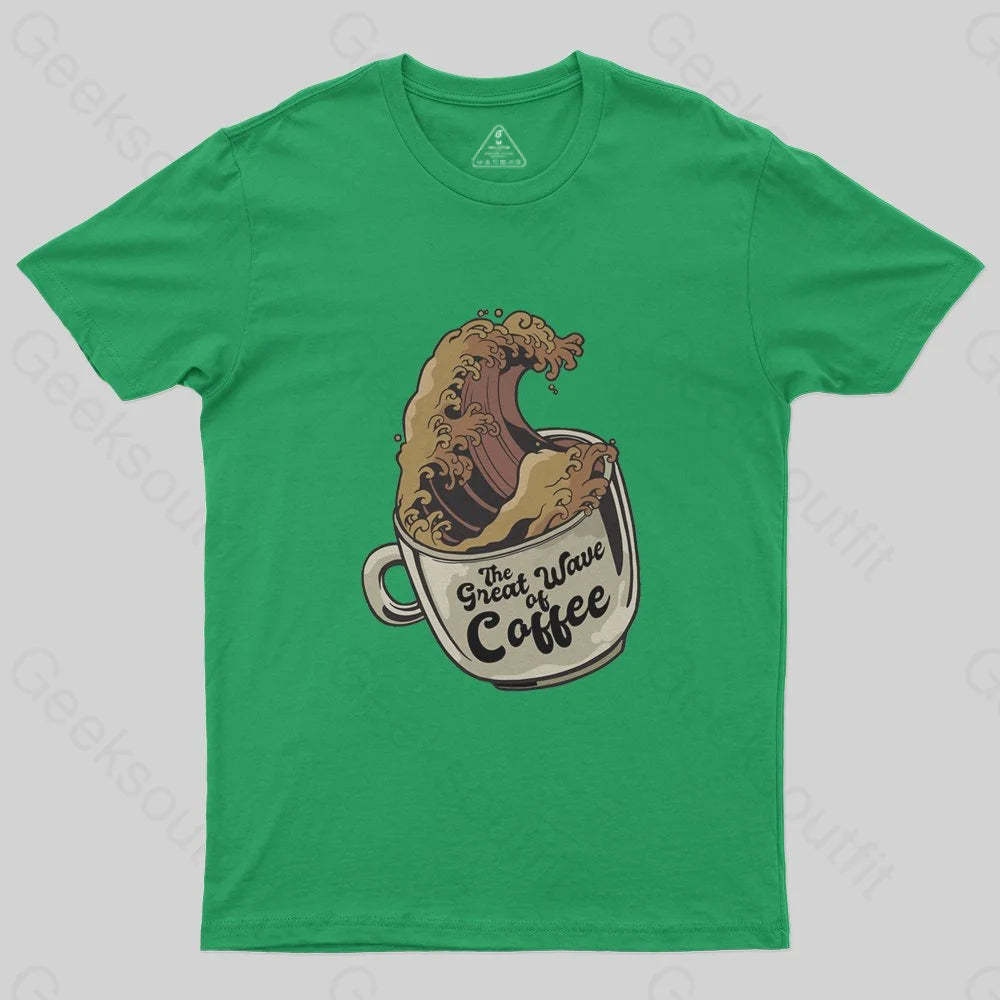 The Great Wave Of Coffee T-Shirt - Geeksoutfit