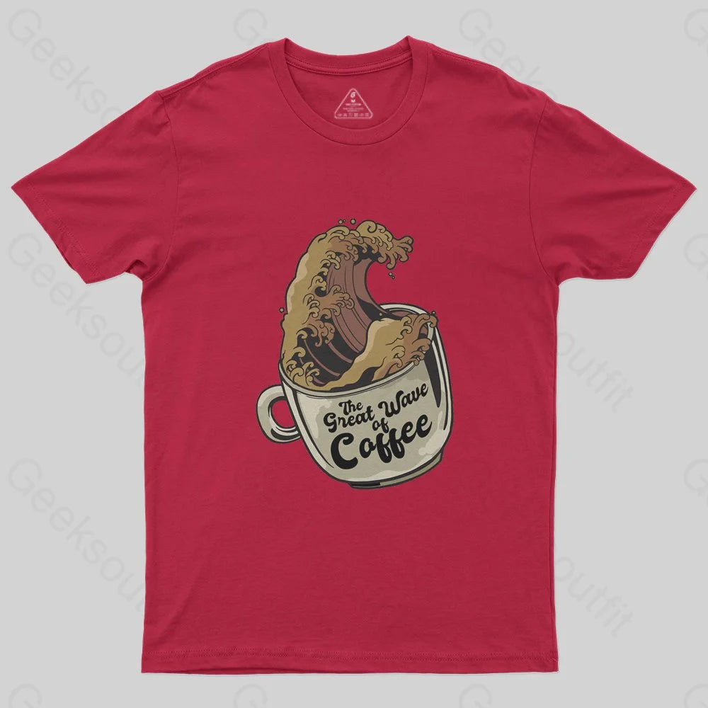 The Great Wave Of Coffee T-Shirt - Geeksoutfit