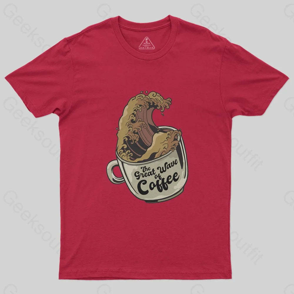 The Great Wave Of Coffee T-Shirt - Geeksoutfit
