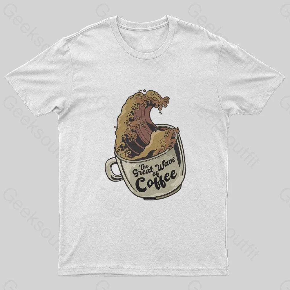 The Great Wave Of Coffee T-Shirt - Geeksoutfit