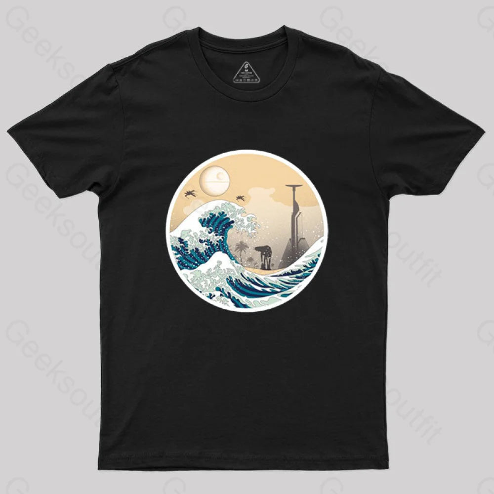 The Great Wave Off Scarif T-Shirt Black / S