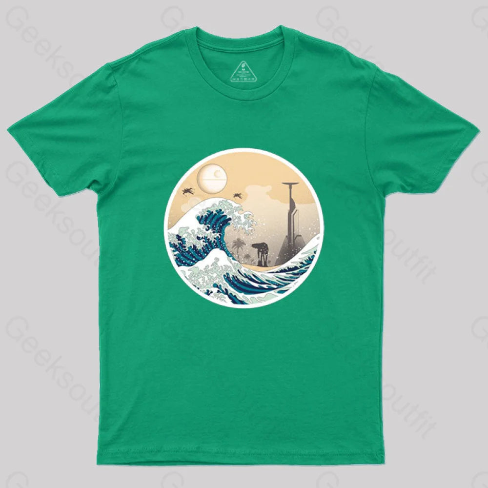 The Great Wave Off Scarif T-Shirt Green / S