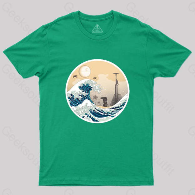 The Great Wave Off Scarif T-Shirt Green / S