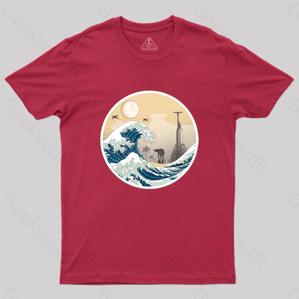 The Great Wave Off Scarif T-Shirt Red / S