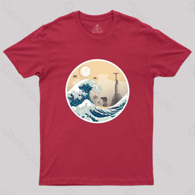The Great Wave Off Scarif T-Shirt Red / S