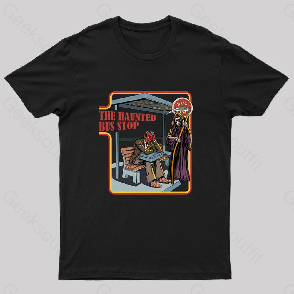 The Haunted Bus Stop T-Shirt Black / S