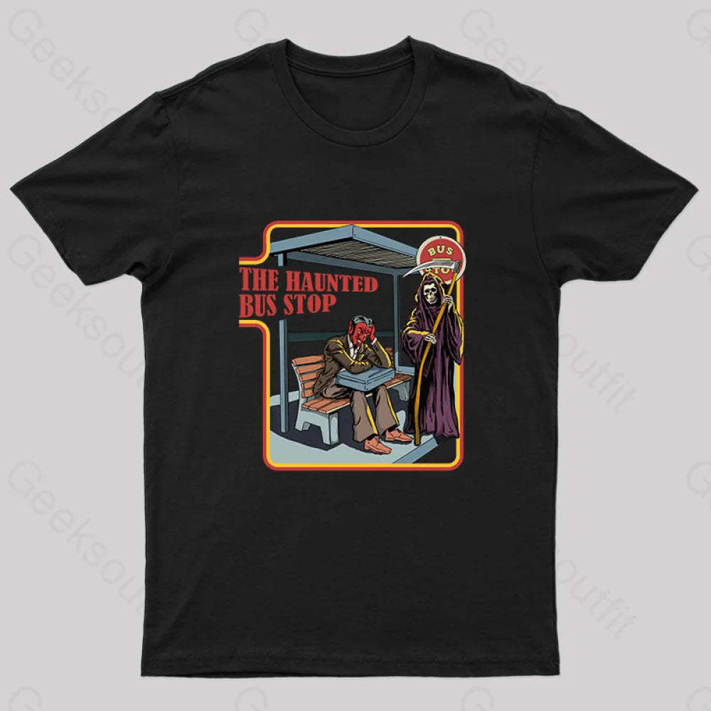 The Haunted Bus Stop T-Shirt Black / S
