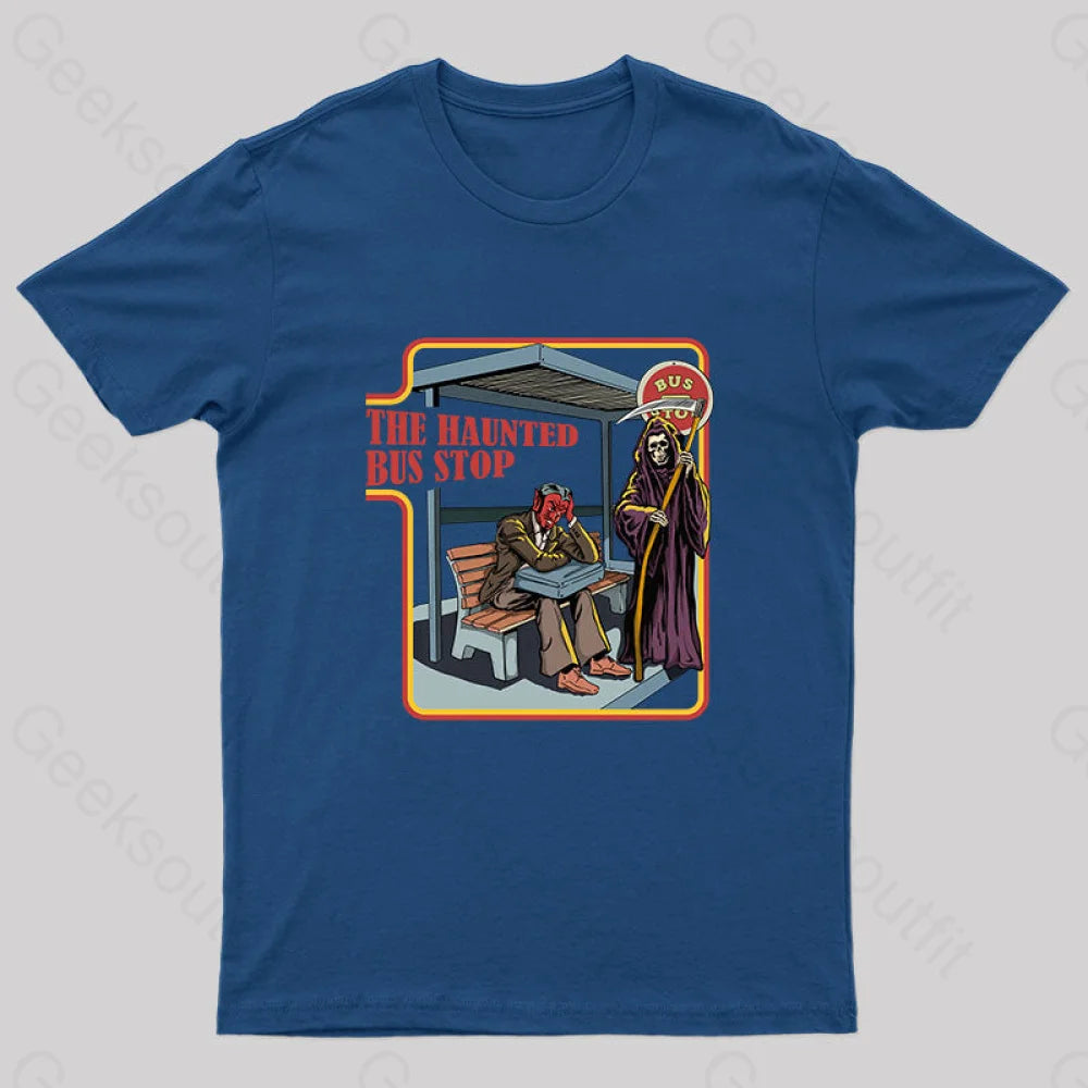 The Haunted Bus Stop T-Shirt Navy / S