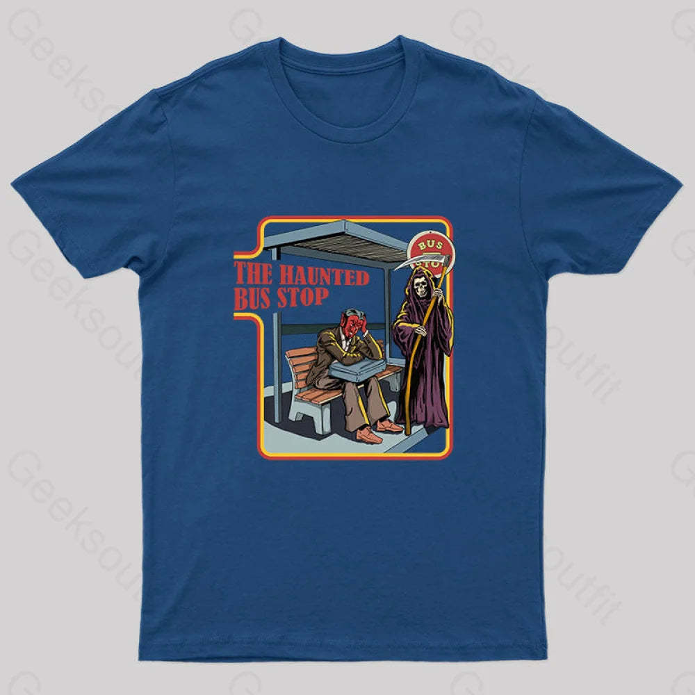 The Haunted Bus Stop T-Shirt Navy / S
