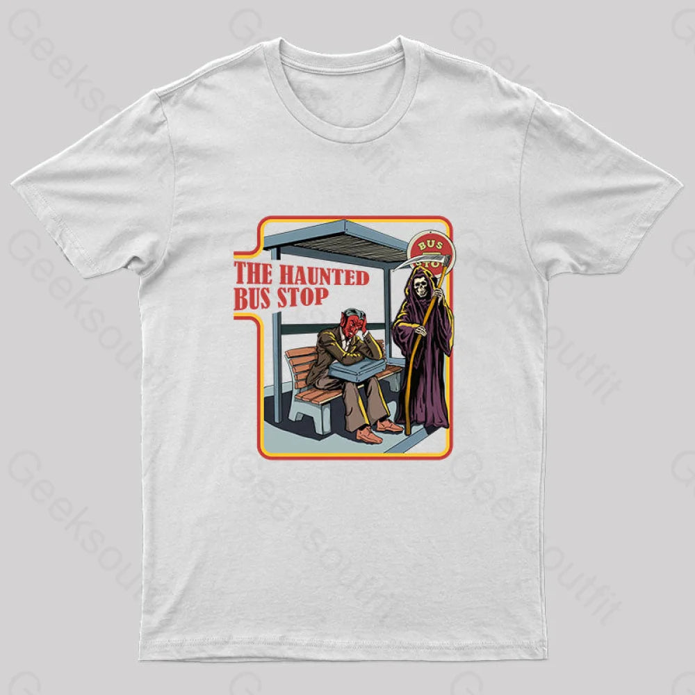 The Haunted Bus Stop T-Shirt White / S