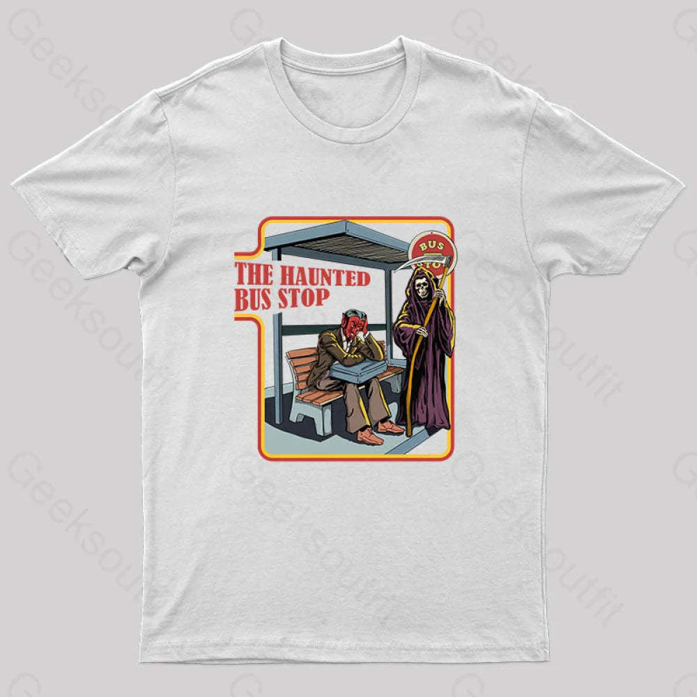 The Haunted Bus Stop T-Shirt White / S