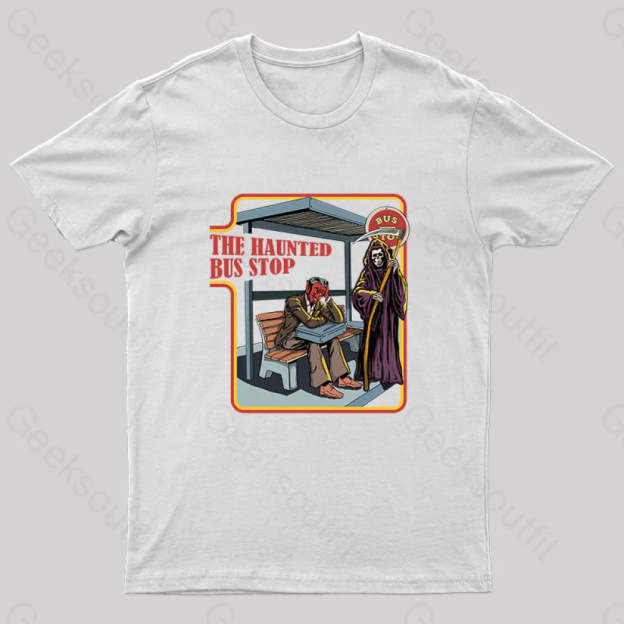 The Haunted Bus Stop T-Shirt White / S