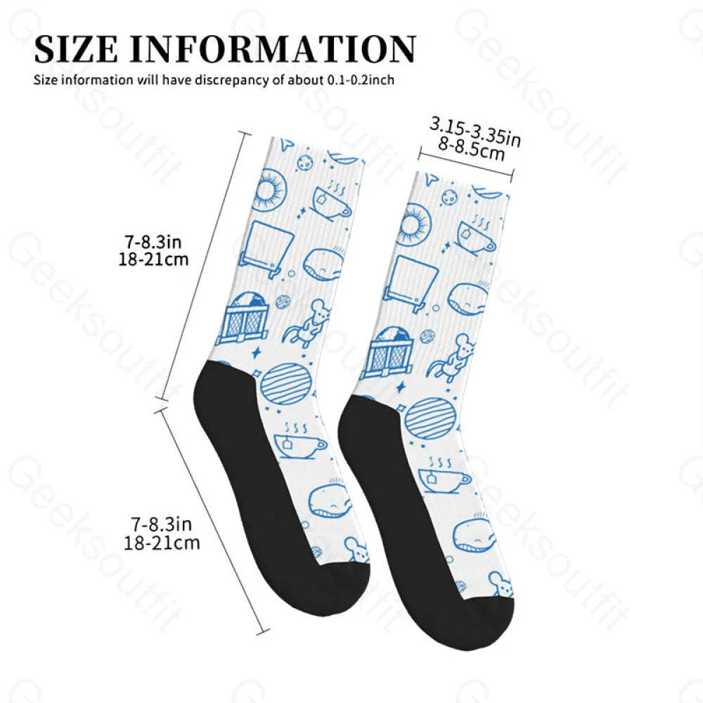 The Hitchhiker’s Guide To The Galaxy White Men’s Socks