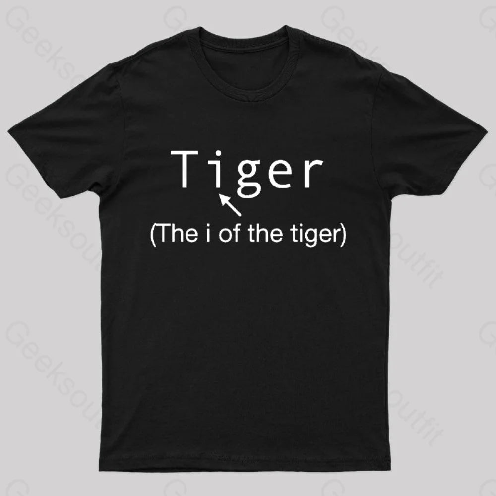The I Of Tiger Geek T-Shirt Black / S