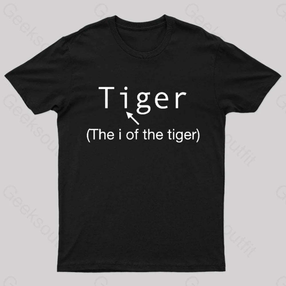 The I Of Tiger Geek T-Shirt Black / S