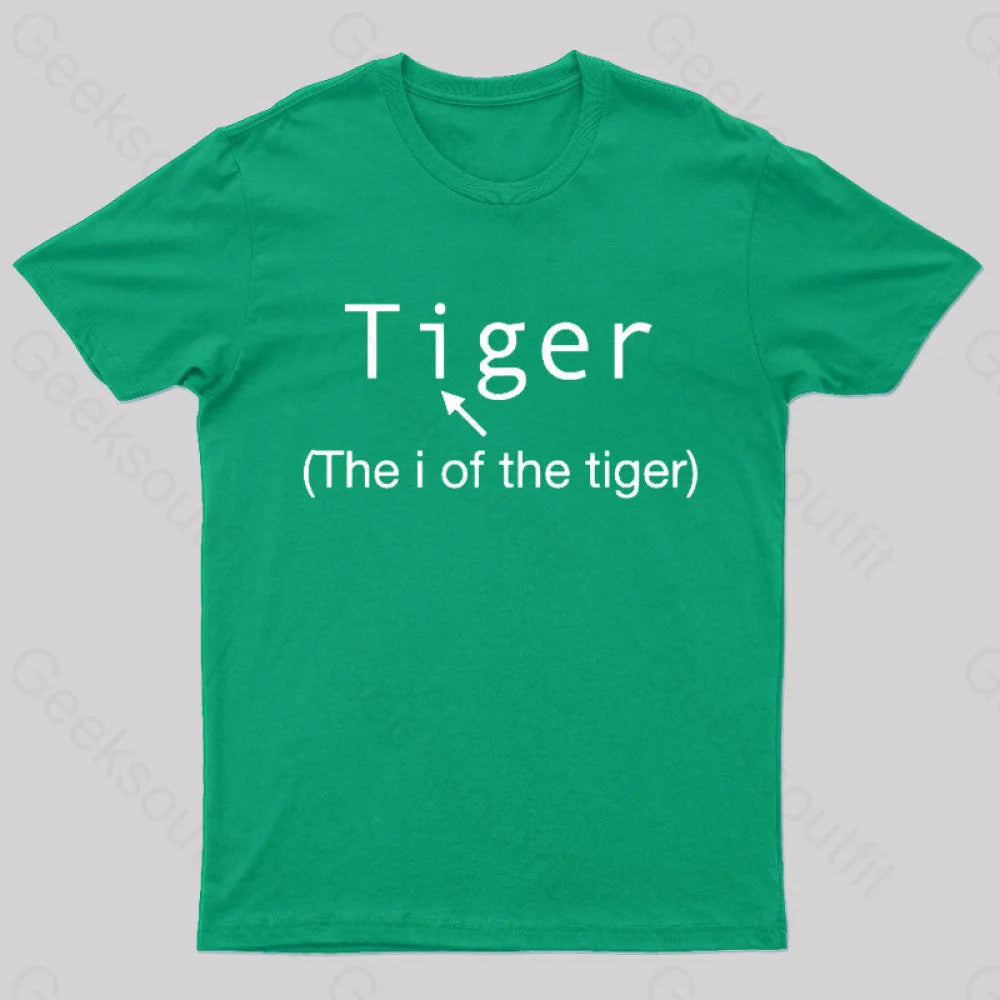 The I Of Tiger Geek T-Shirt Green / S