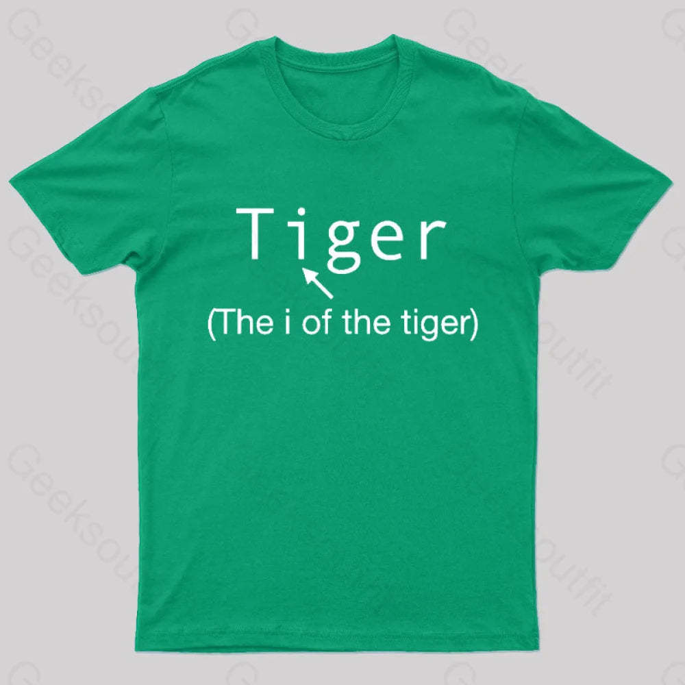 The I Of Tiger Geek T-Shirt Green / S