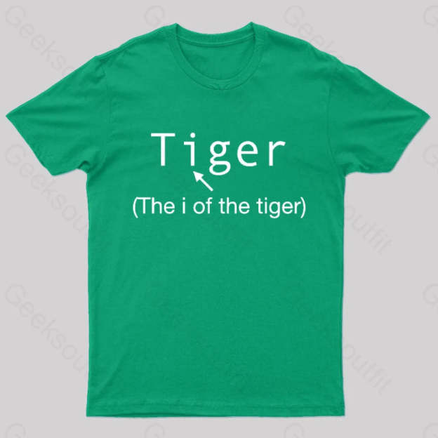 The I Of Tiger Geek T-Shirt Green / S