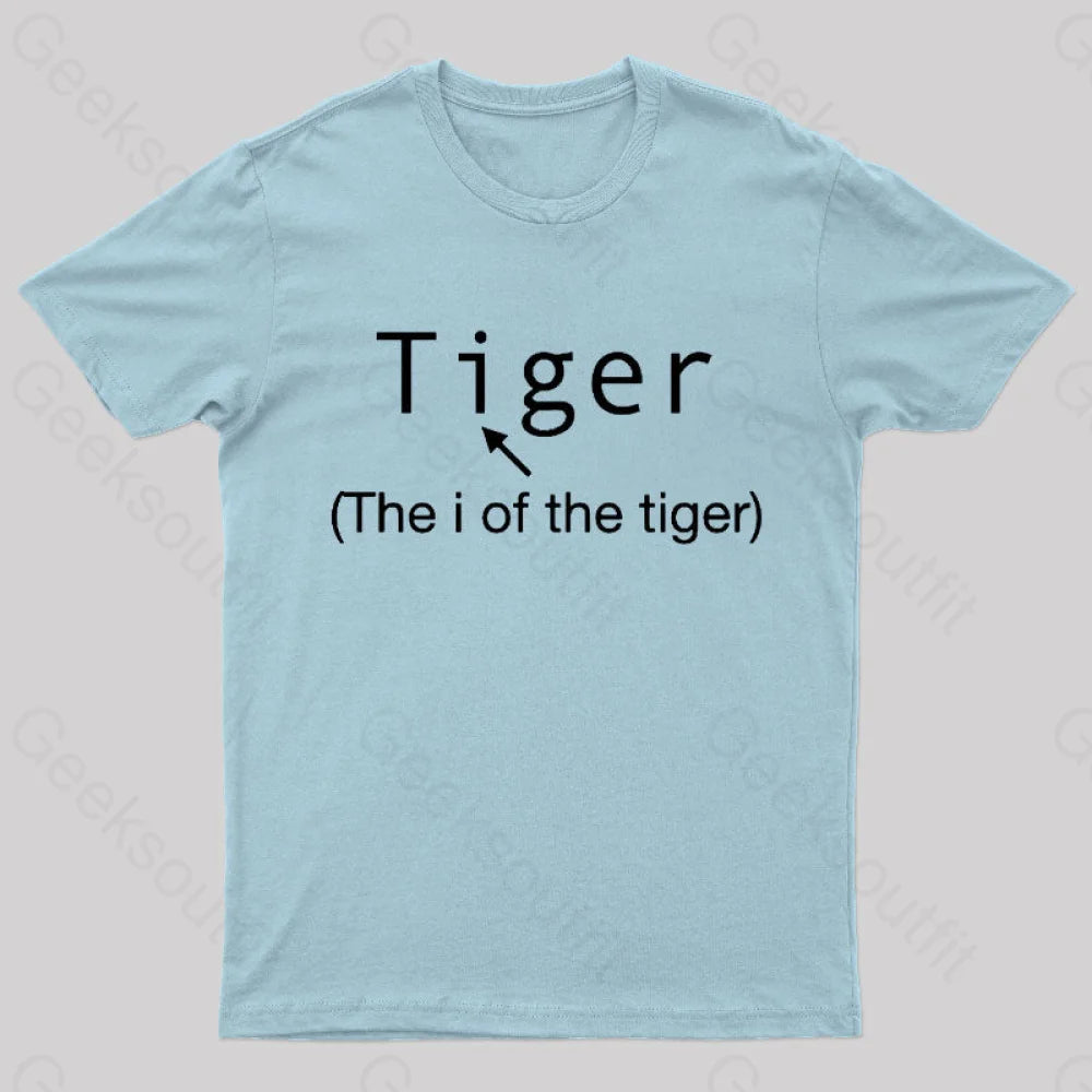 The I Of Tiger Geek T-Shirt Light Blue / S