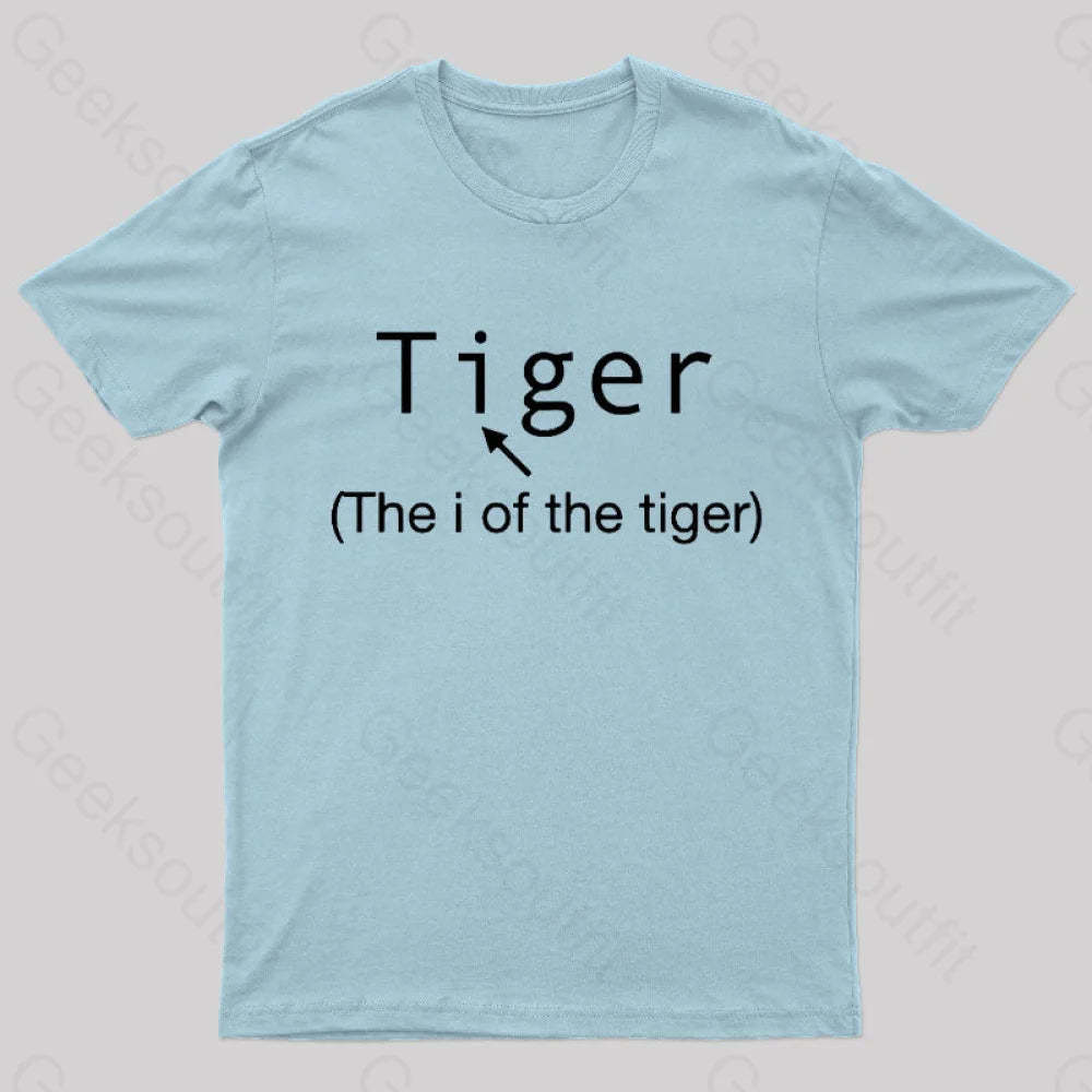 The I Of Tiger Geek T-Shirt Light Blue / S