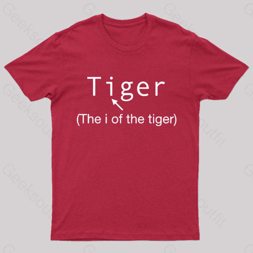 The I Of Tiger Geek T-Shirt Red / S