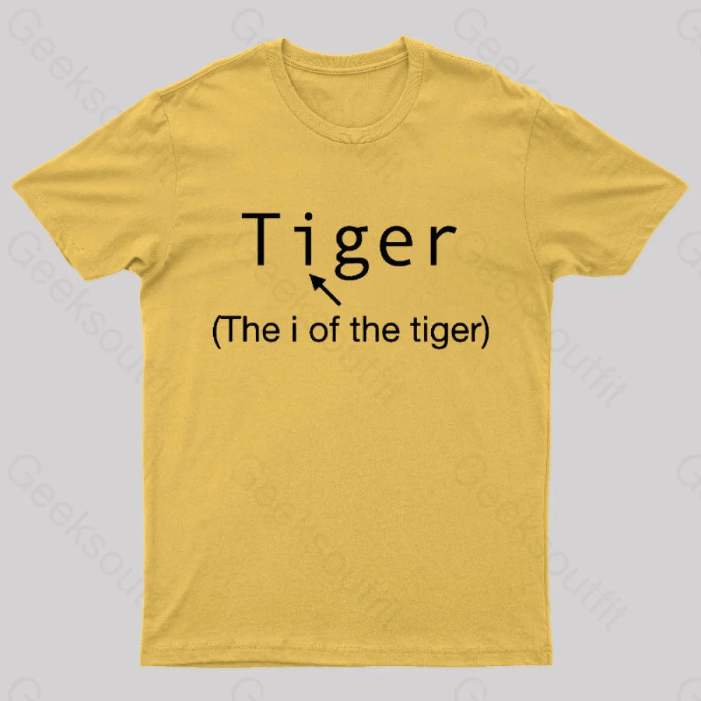 The I Of Tiger Geek T-Shirt Yellow / S
