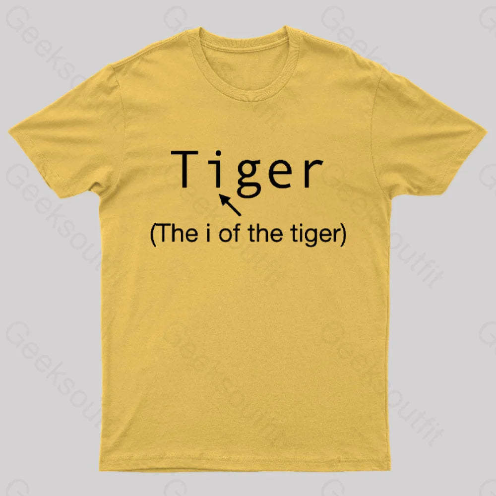 The I Of Tiger Geek T-Shirt Yellow / S