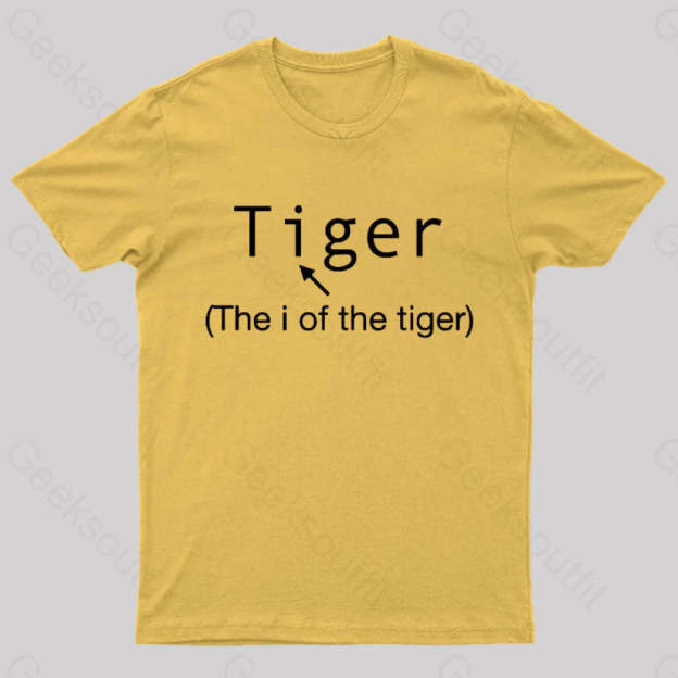 The I Of Tiger Geek T-Shirt Yellow / S