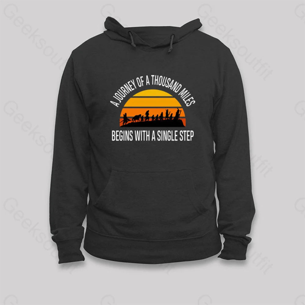 The Journey Of A Thousand Miles Hoodie Black / S