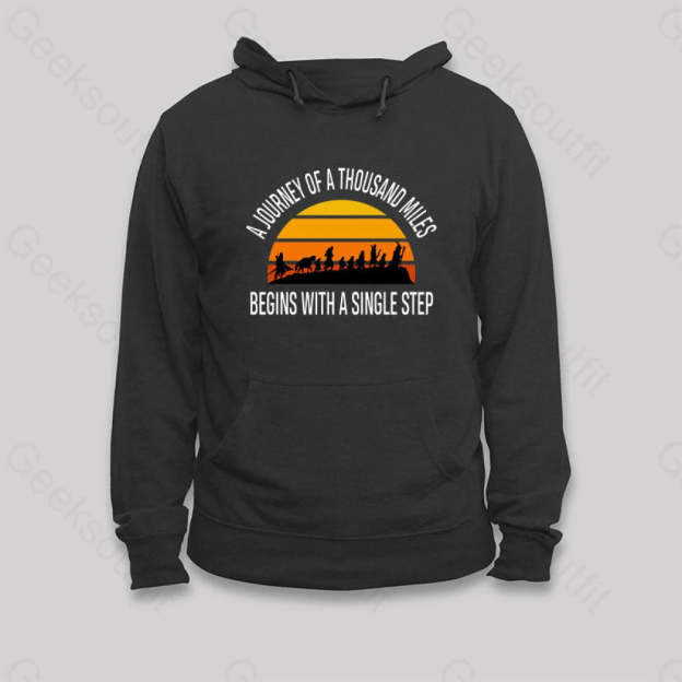The Journey Of A Thousand Miles Hoodie Black / S