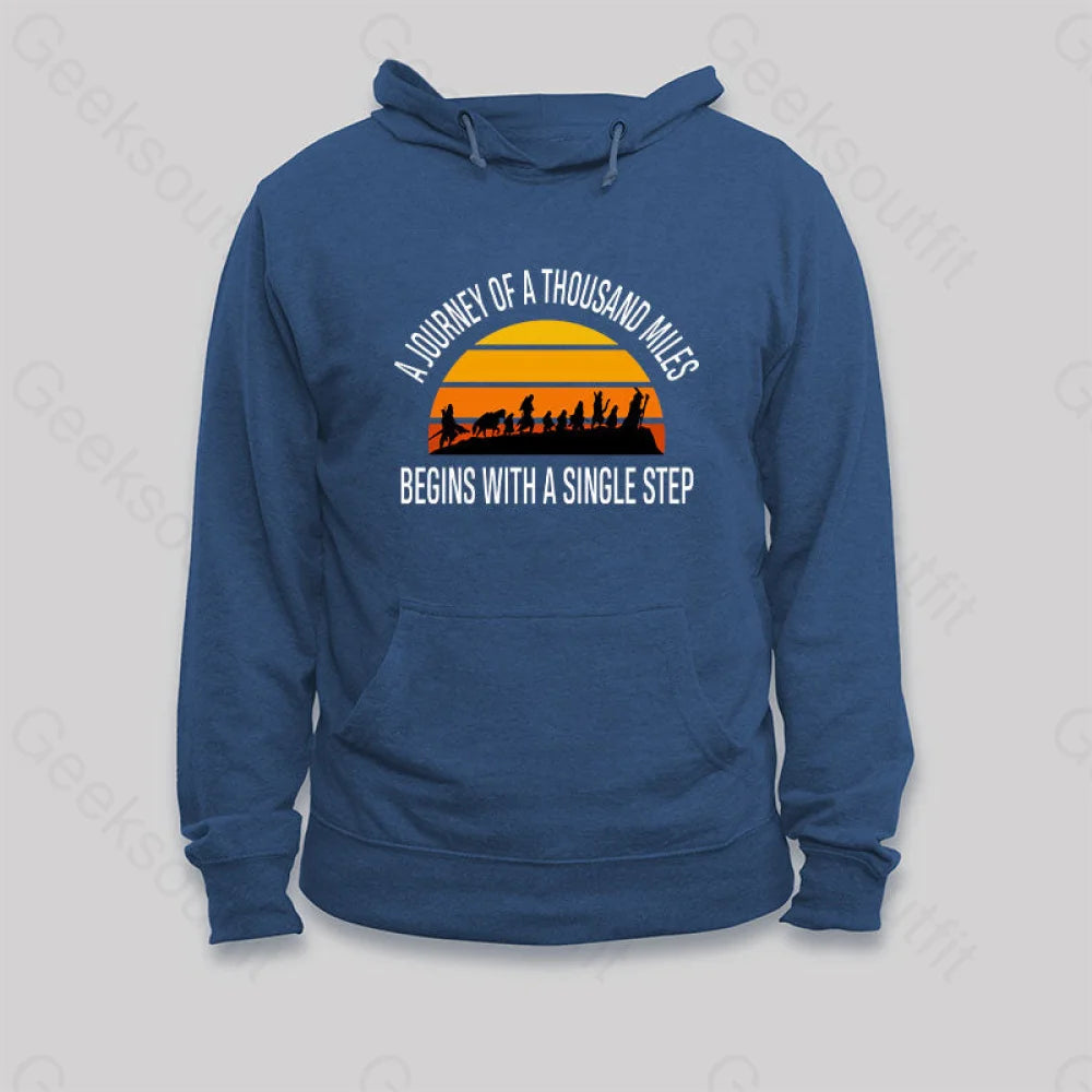 The Journey Of A Thousand Miles Hoodie Dark Blue / S