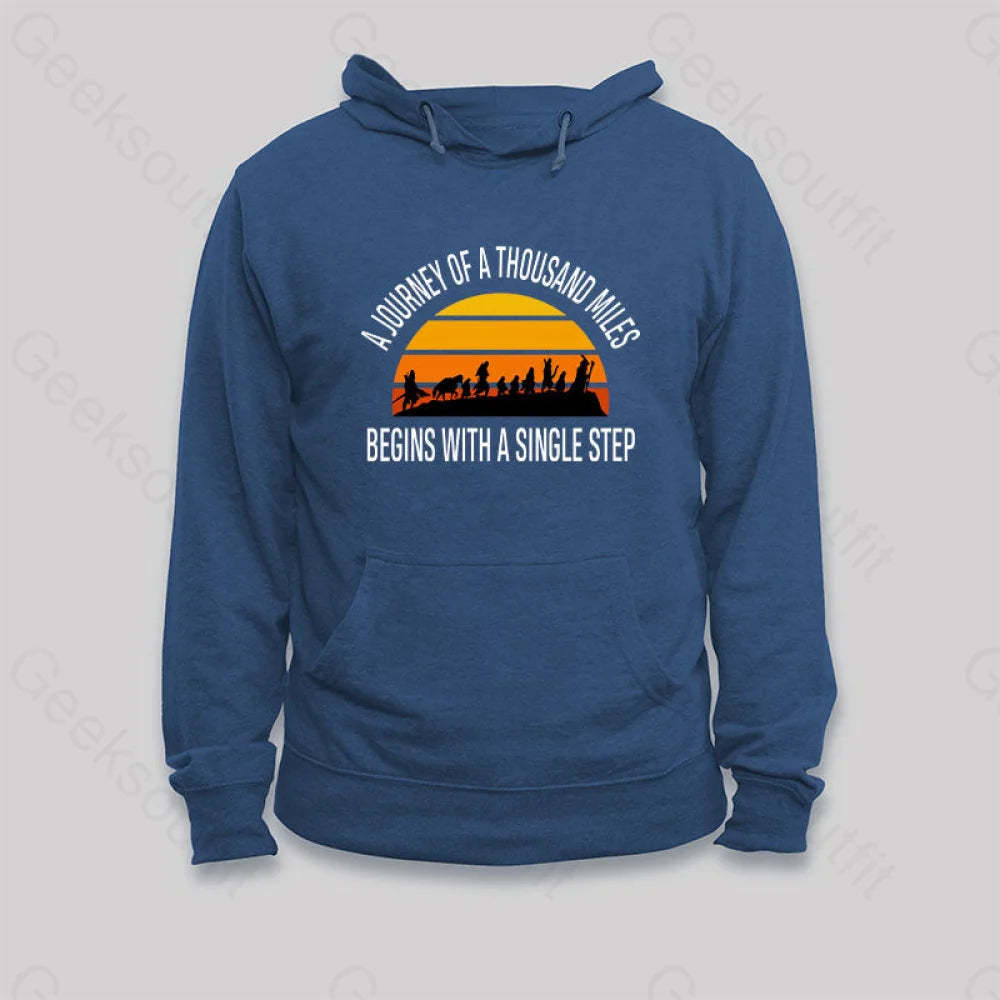 The Journey Of A Thousand Miles Hoodie Dark Blue / S