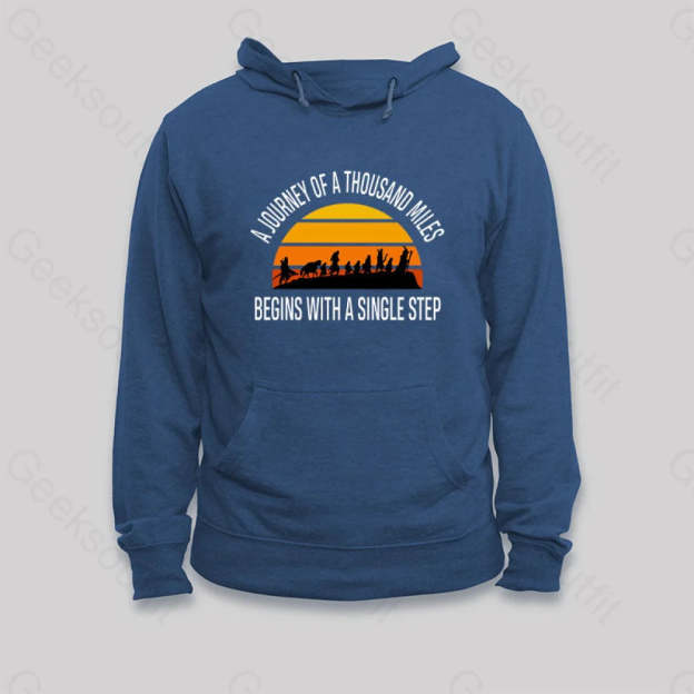 The Journey Of A Thousand Miles Hoodie Dark Blue / S