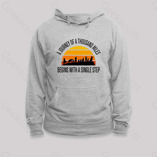 The Journey Of A Thousand Miles Hoodie Grey / S