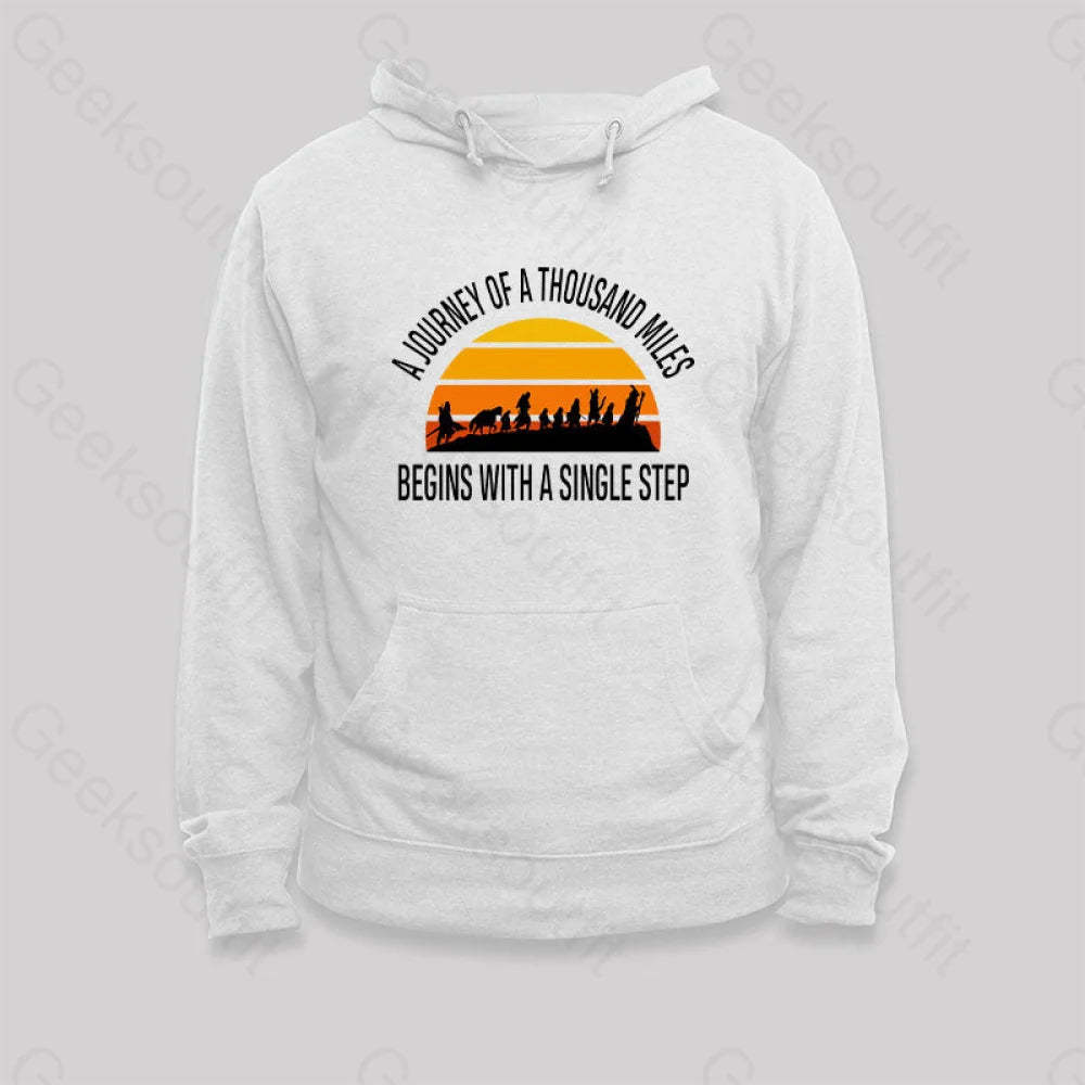 The Journey Of A Thousand Miles Hoodie White / S