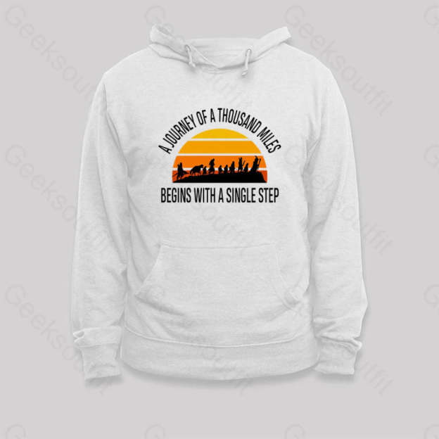 The Journey Of A Thousand Miles Hoodie White / S