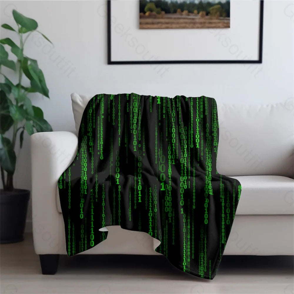 The Matrix Black Green Design Art Flannel Blanket 74*101Cm / Geekfb011