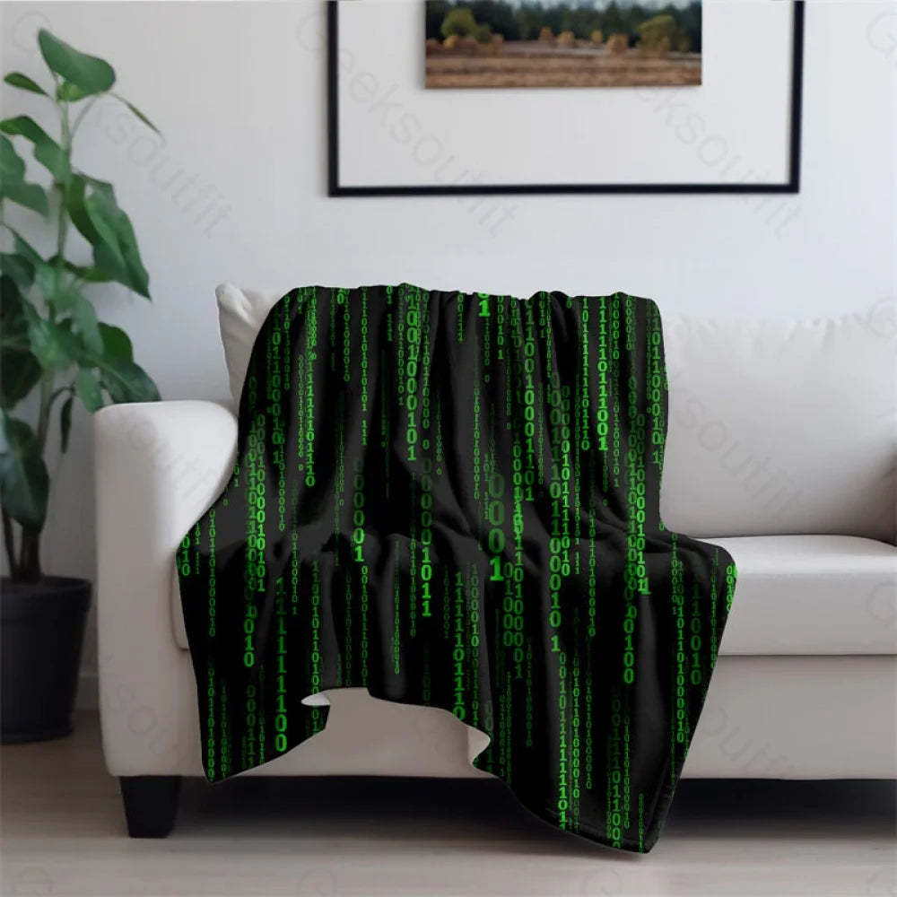 The Matrix Black Green Design Art Flannel Blanket 74*101Cm / Geekfb011
