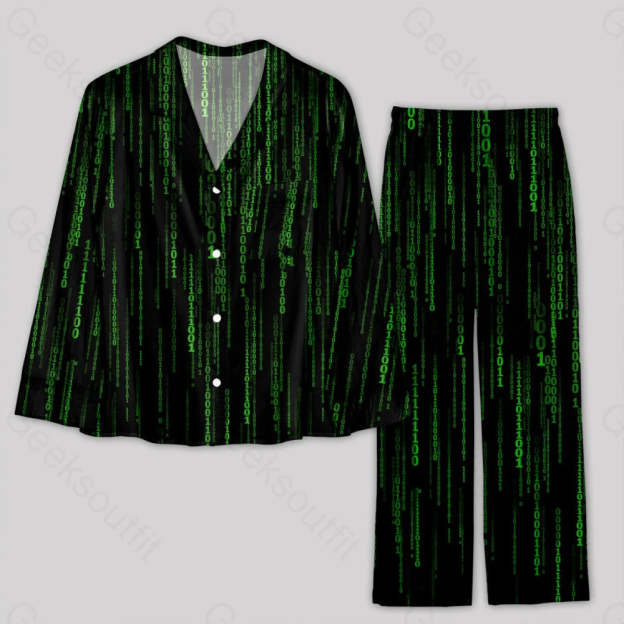The Matrix Black Green Design Art Pajamas Set - Geeksoutfit
