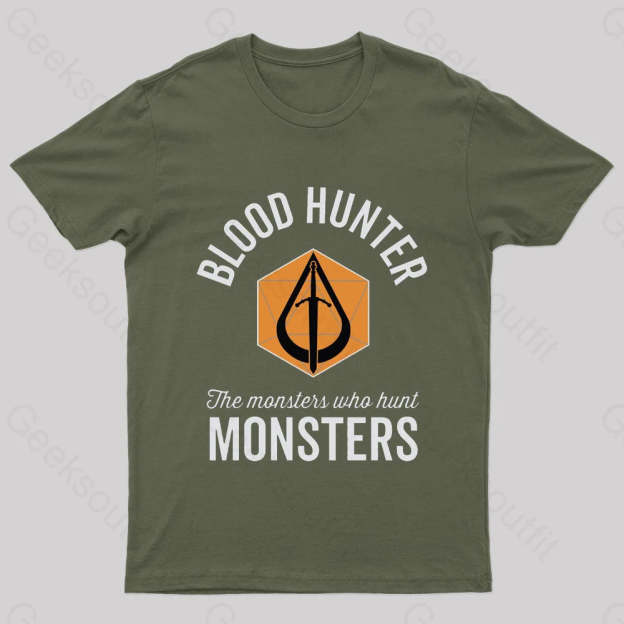 The Monsters Who Hunt Nerd T-Shirt Army Green / S